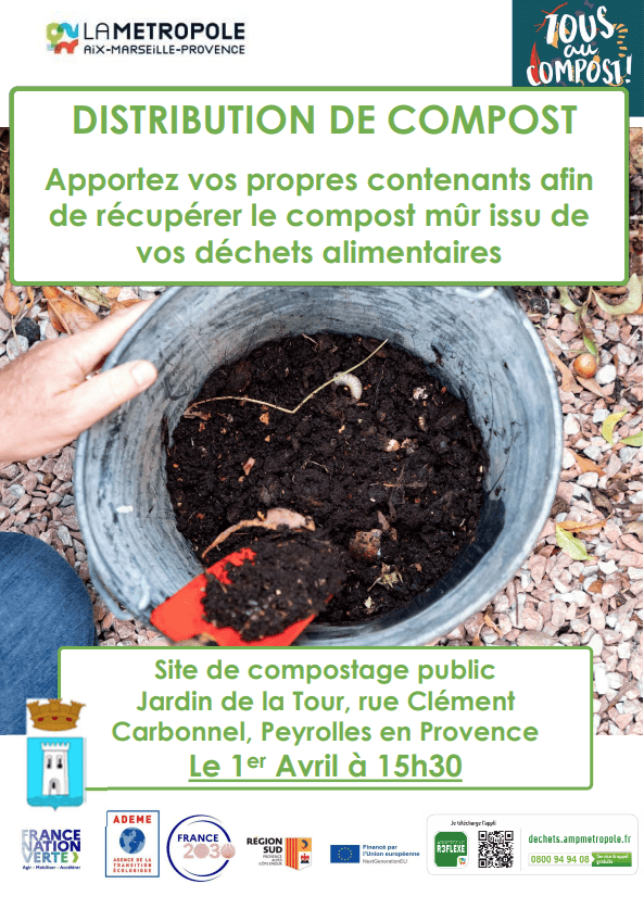 distribution de compost mur + sensibilisation