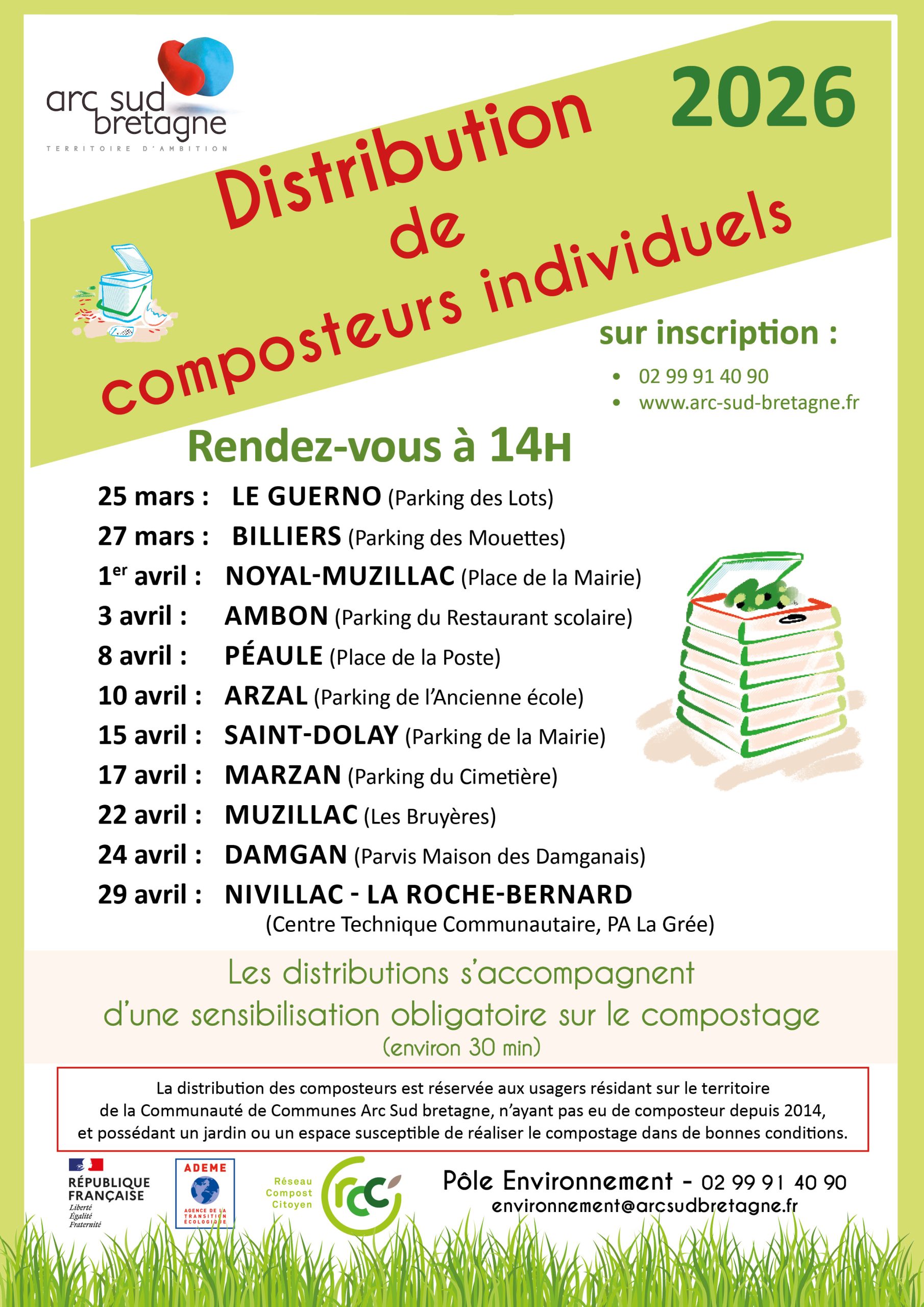 Distribution de composteurs individuels