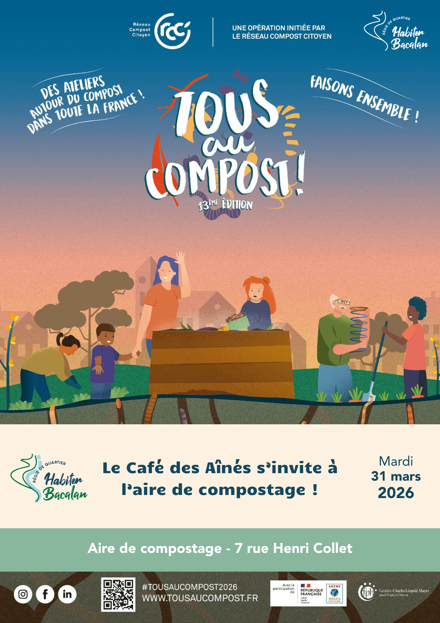 Le Café des Aînés s&rsquo;invite à l&rsquo;aire de compostage !