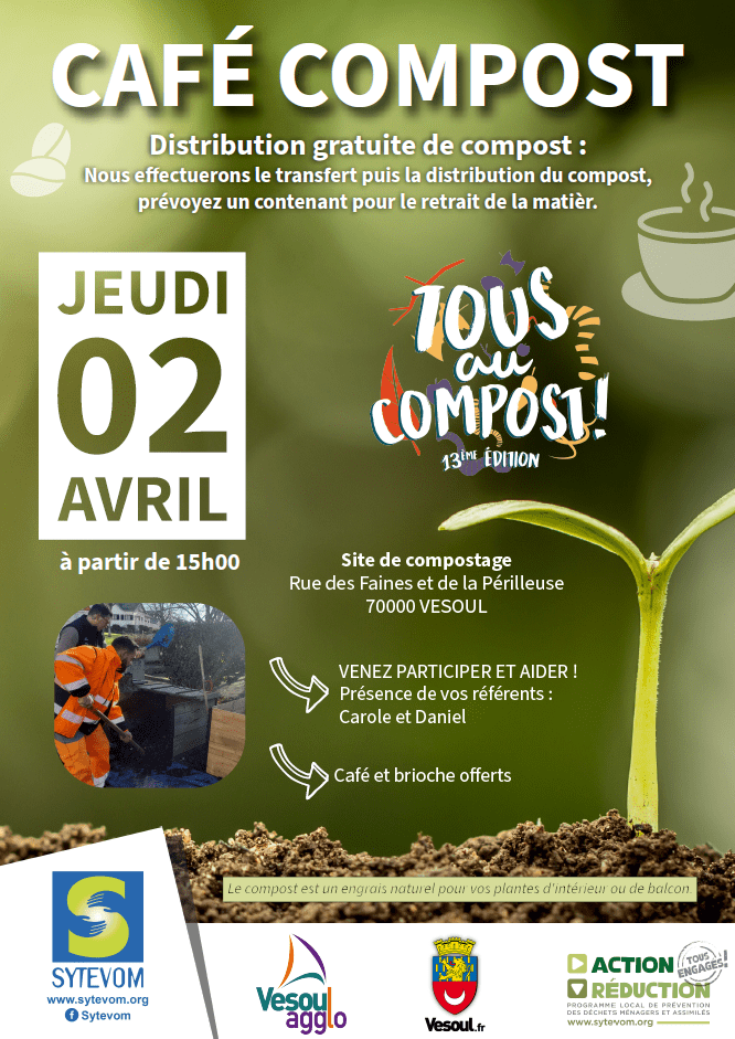 Café Compost, opération distribution de compost et transfert.