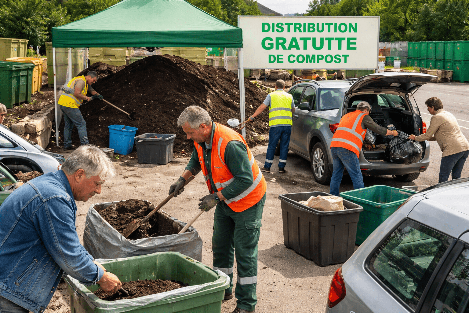 OPERATION DE DISTRIBUTION GRATUITE DE COMPOST EN DECHETERIE