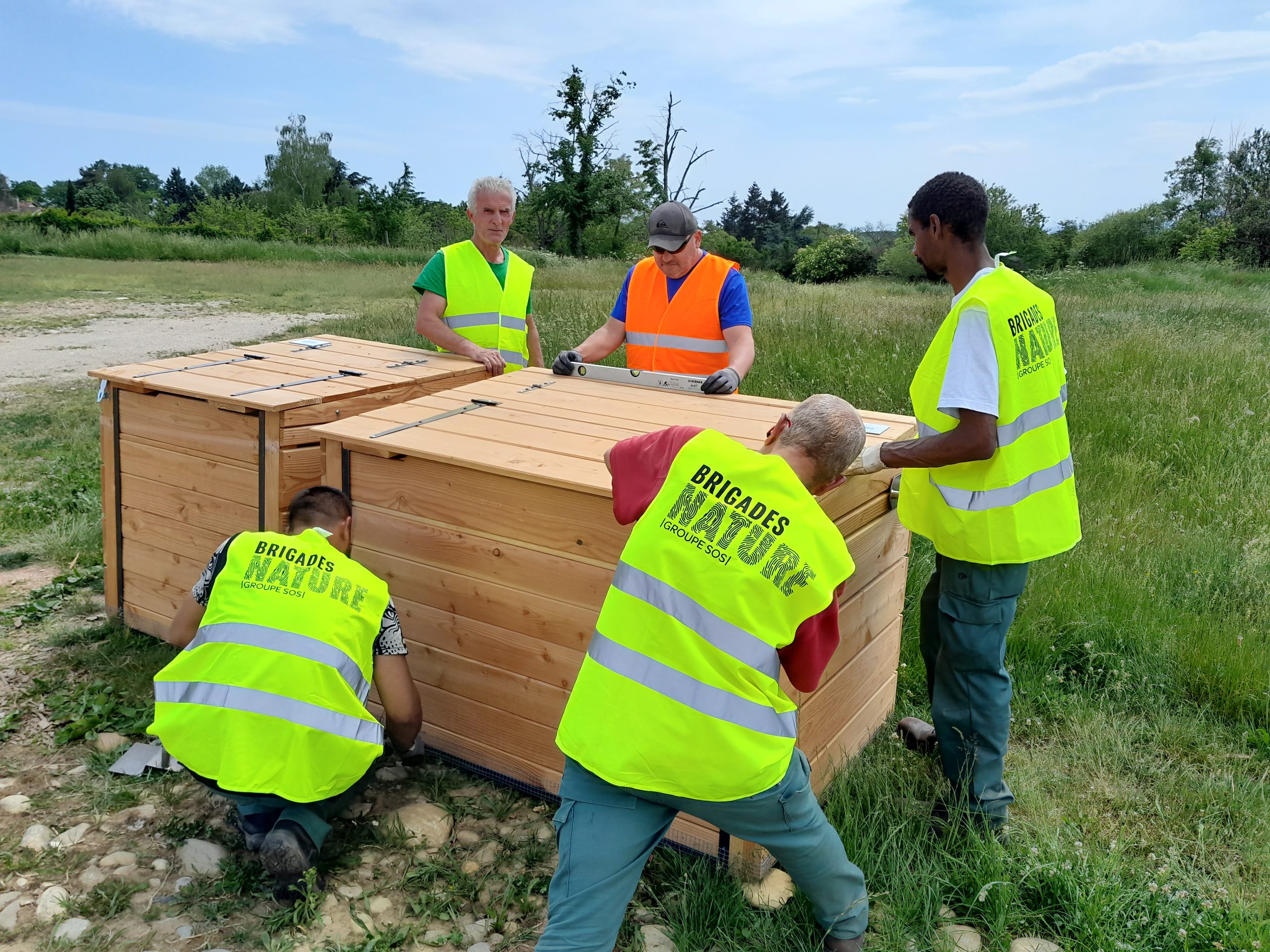 Installation de site de compostage partagé