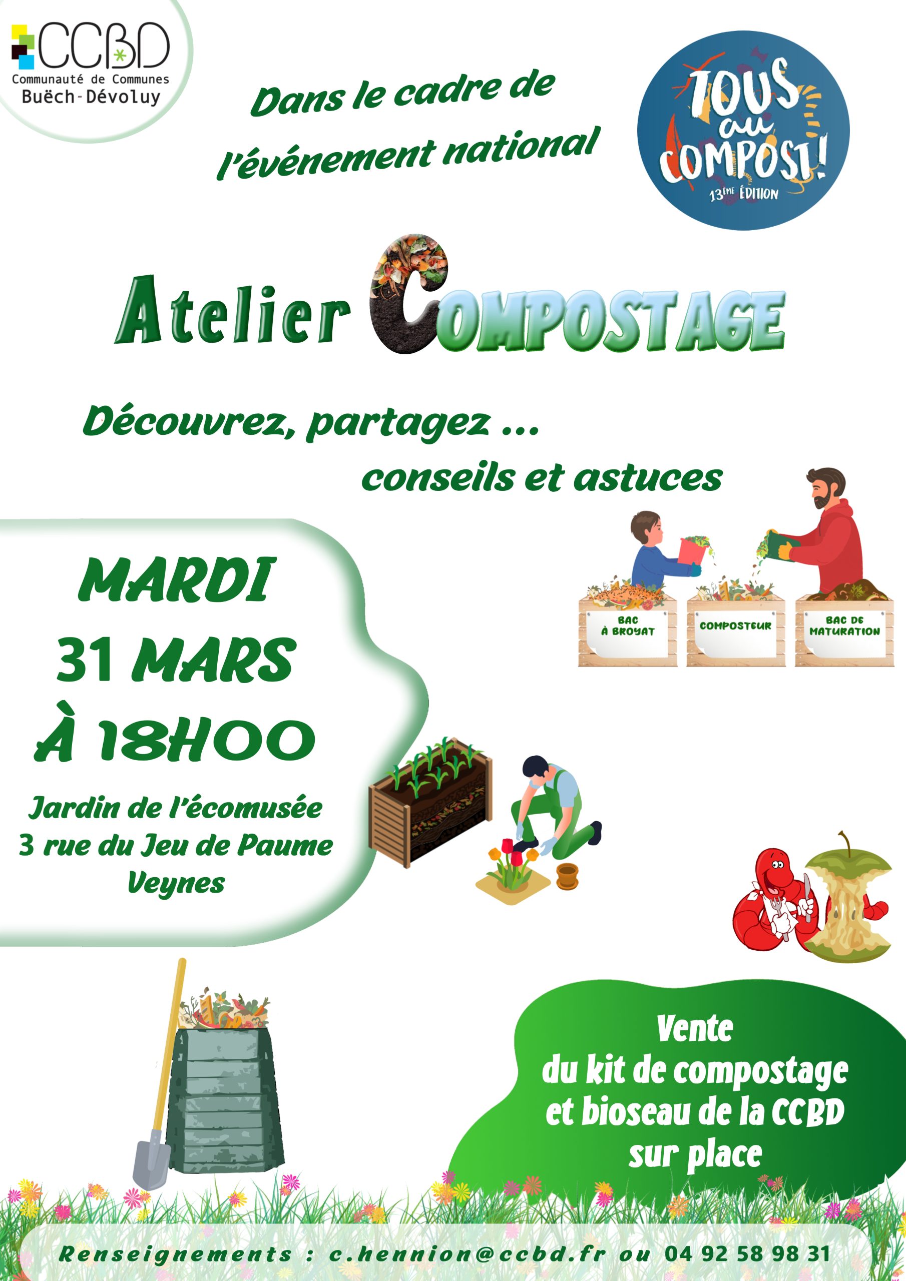 Atelier compostage et vente de composteur individuel et de bioseau