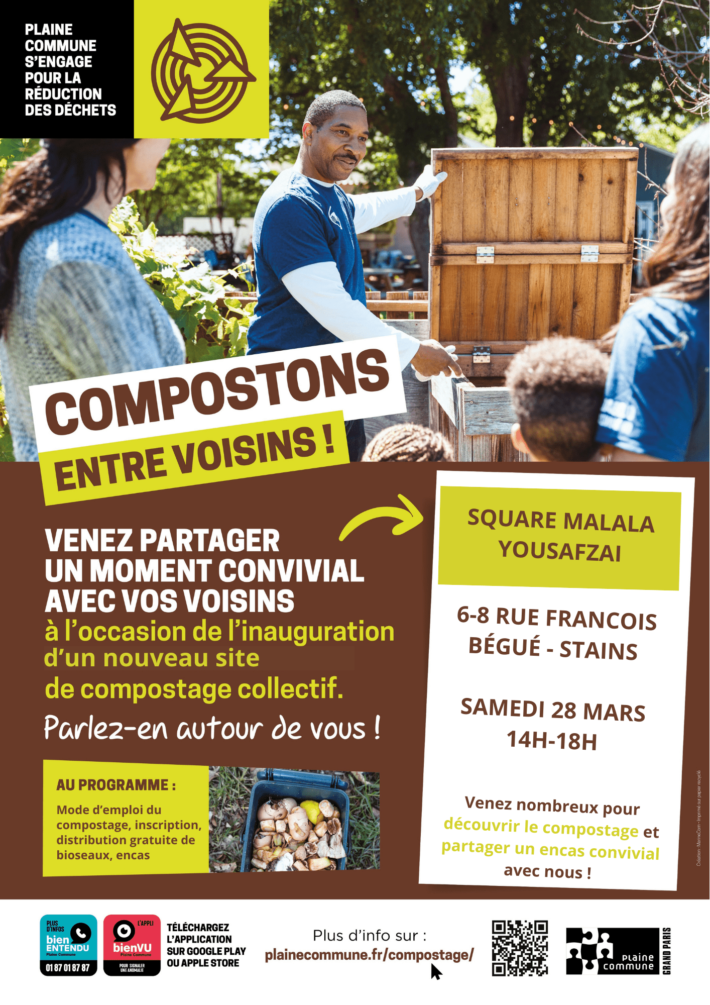 Inauguration site de compostage de quartier à Stains