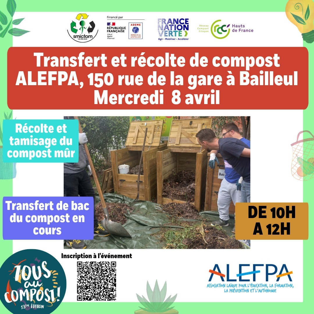 Transfert de bac et récolte de compost