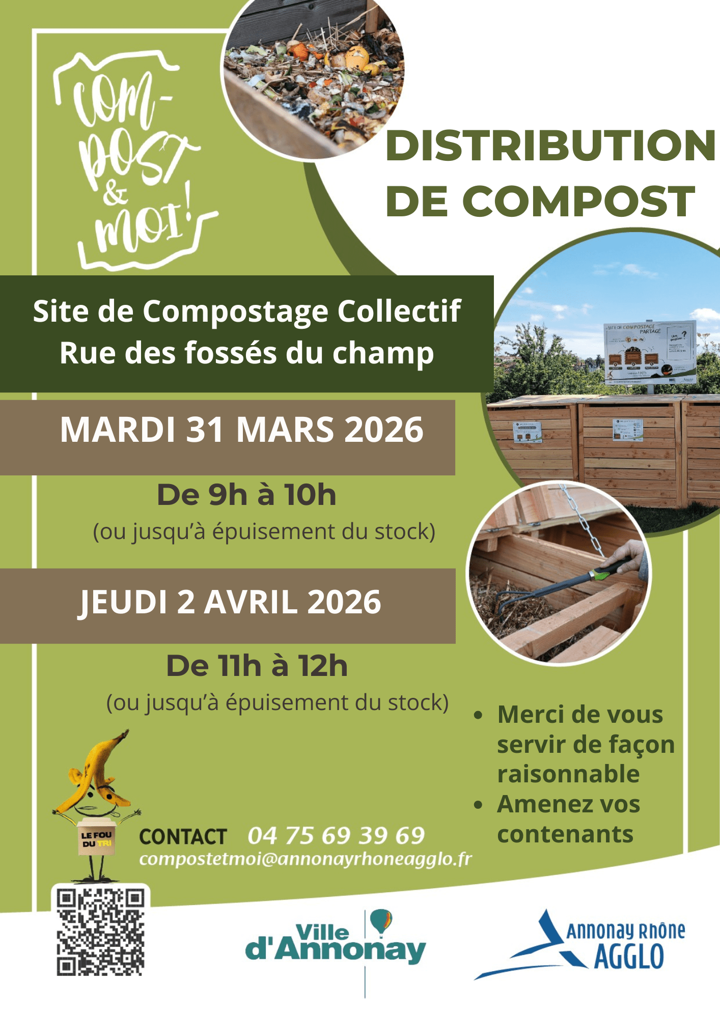Distribution de compost Annonay Fossés du Champ