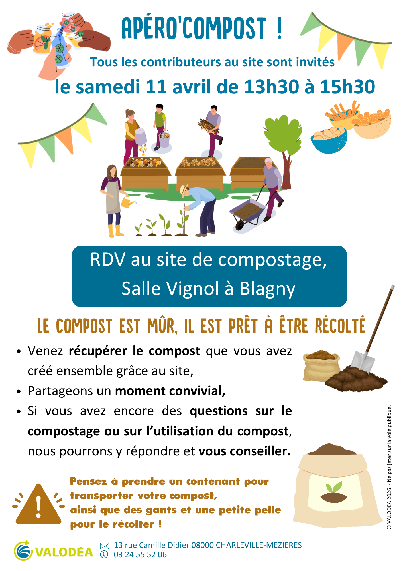 Récolte du compost mûr sur le site de compostage de Blagny
