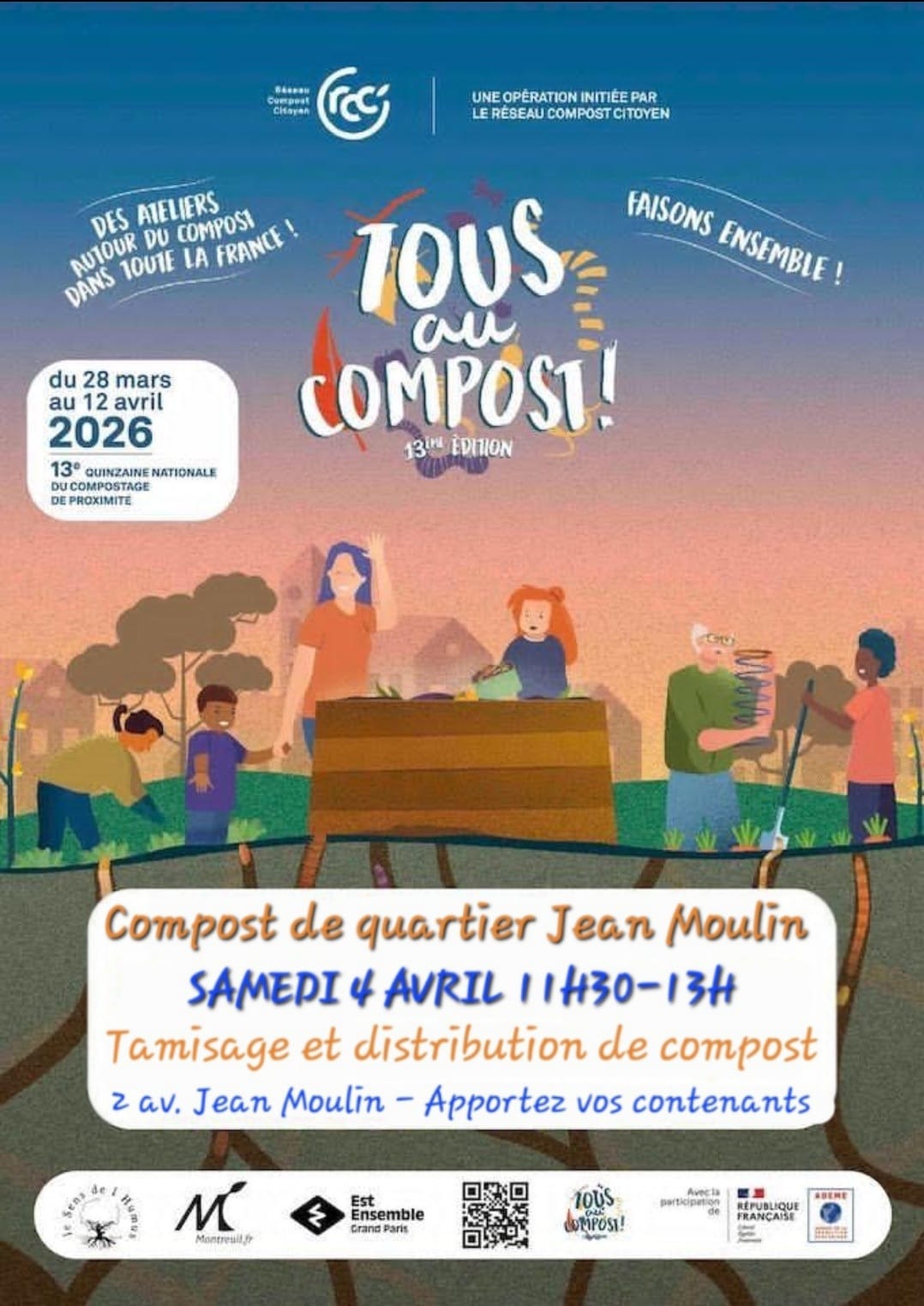 Venez donc découvrir le Compost de quartier Jean Moulin, autour d&rsquo;un ver ;-)