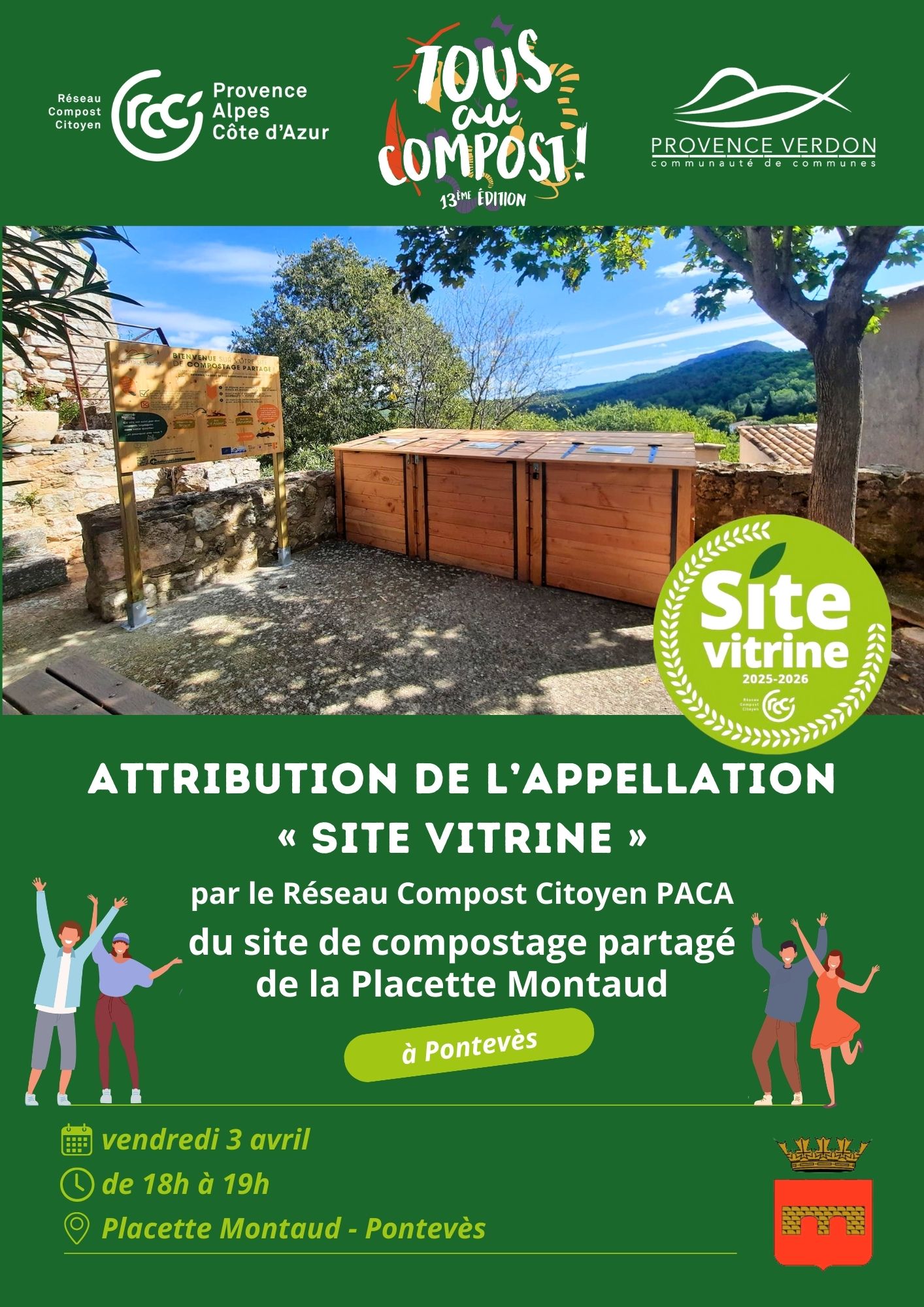 Labellisation de site Vitrine – Composteur partagé de la Placette Montaud à Pontevès
