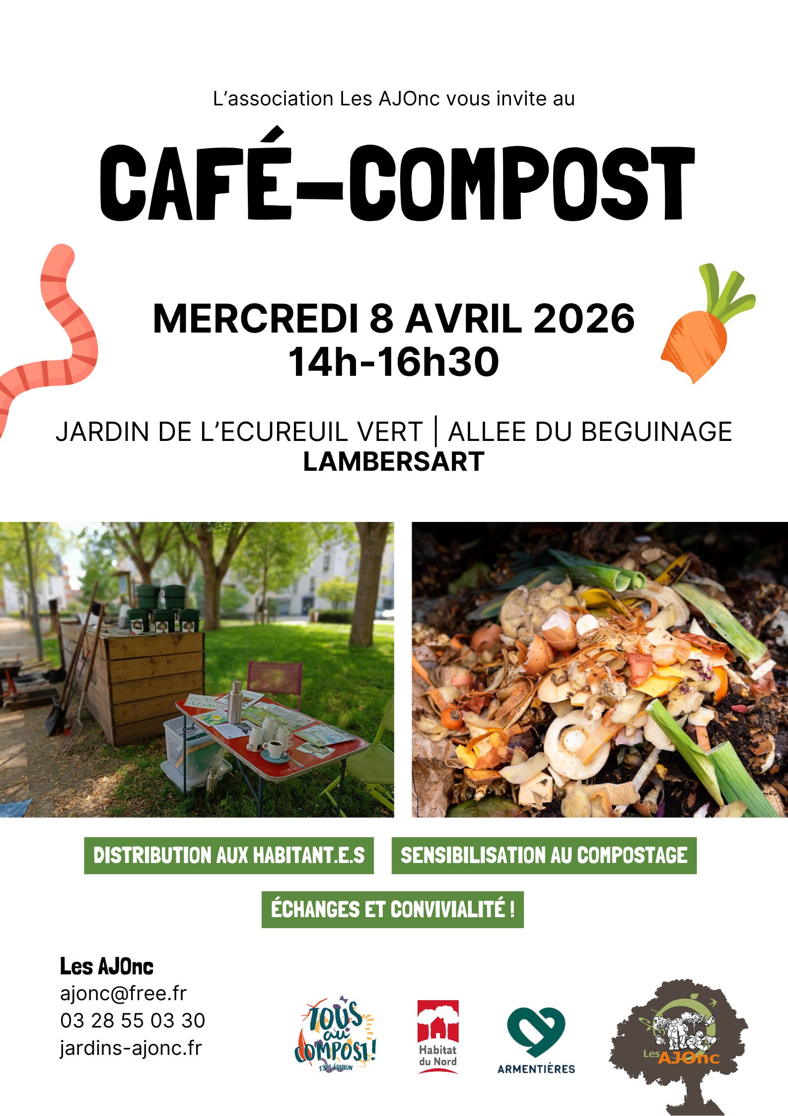 Café Compost – Jardin de l&rsquo;Ecureuil Vert, Lambersart