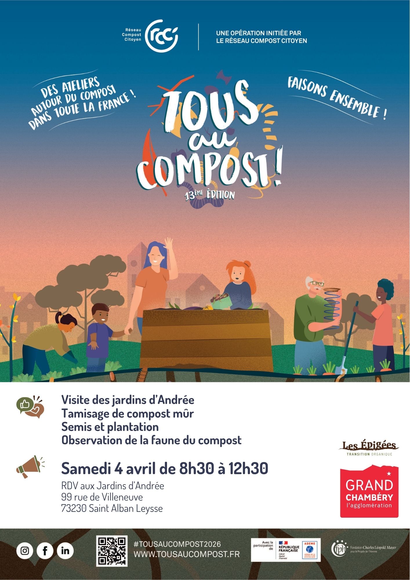 Semis, infos compostage, portes ouvertes et animations au jardin