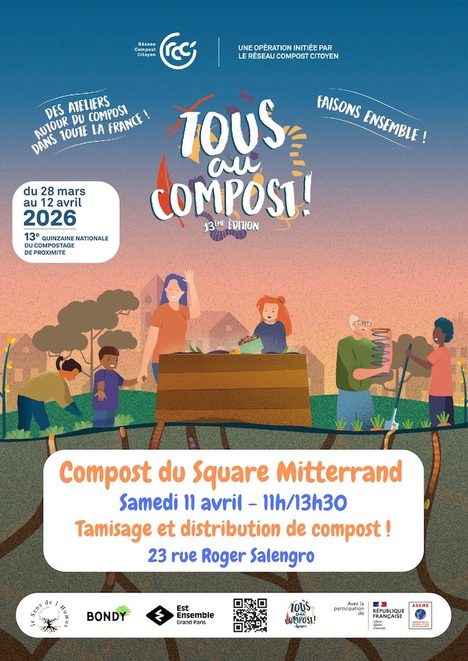 Apéro Compost ! Venez donc découvrir le Compost de quartier Mitterrand, autour d’un ver ;-)